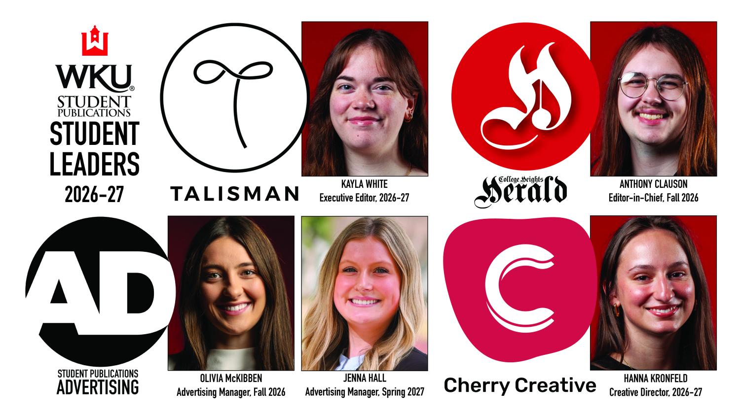 Student leadership for WKU Student Publications for 2026-27